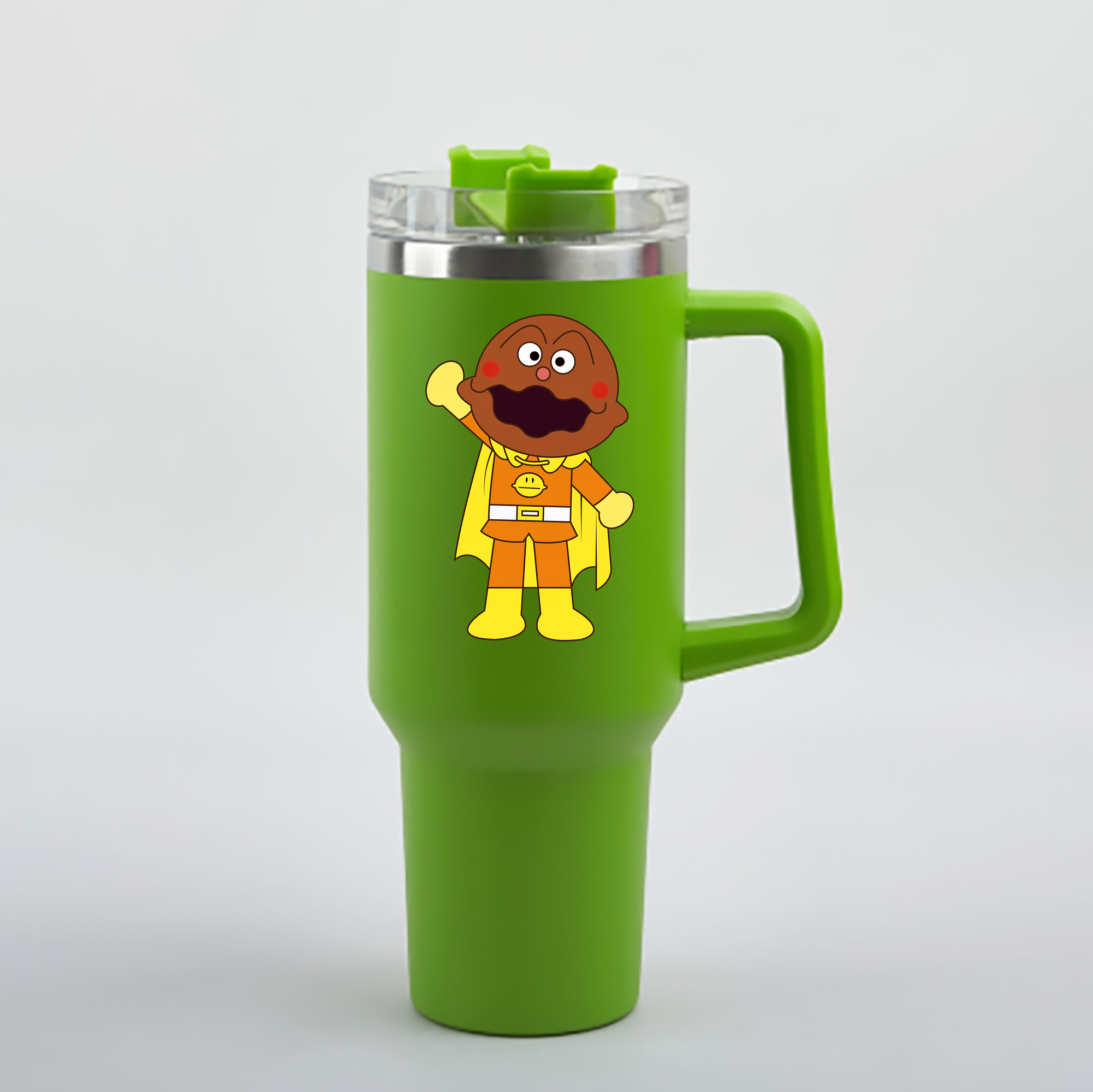 （画像用） アンパンマン Anpanman 1200mL車用タンブラー - クリスタルステッカー（プラスチックストロー付き）